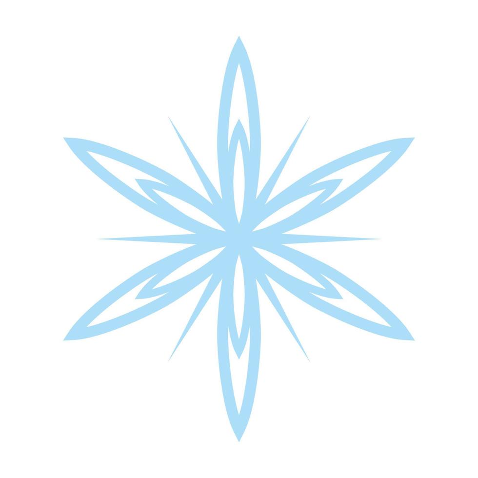 Schneeflockensymbol, Vektorschneesymbol isoliert auf weißem Hintergrund vektor