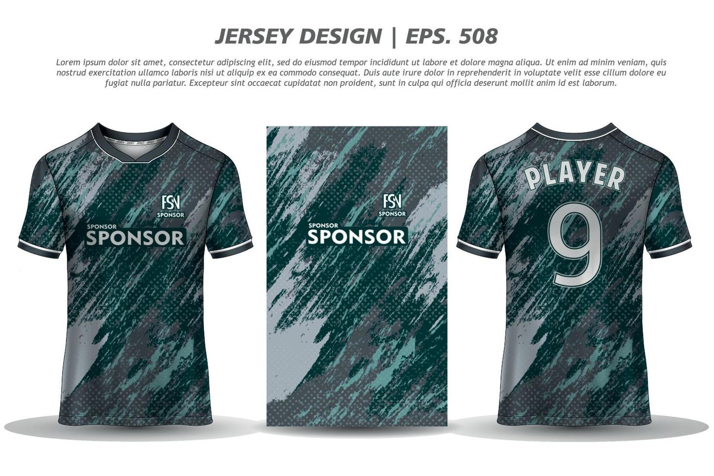 Trikot Design Sublimation T-Shirt Premium geometrisches Muster unglaubliche Vektorkollektion für Fußball Fußballrennen Radfahren Gaming Motocross Sport vektor