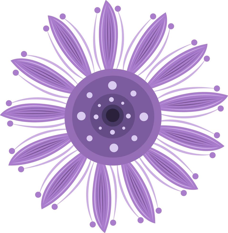 violette Ornamentblumenvektorillustration für Grafikdesign und dekoratives Element vektor