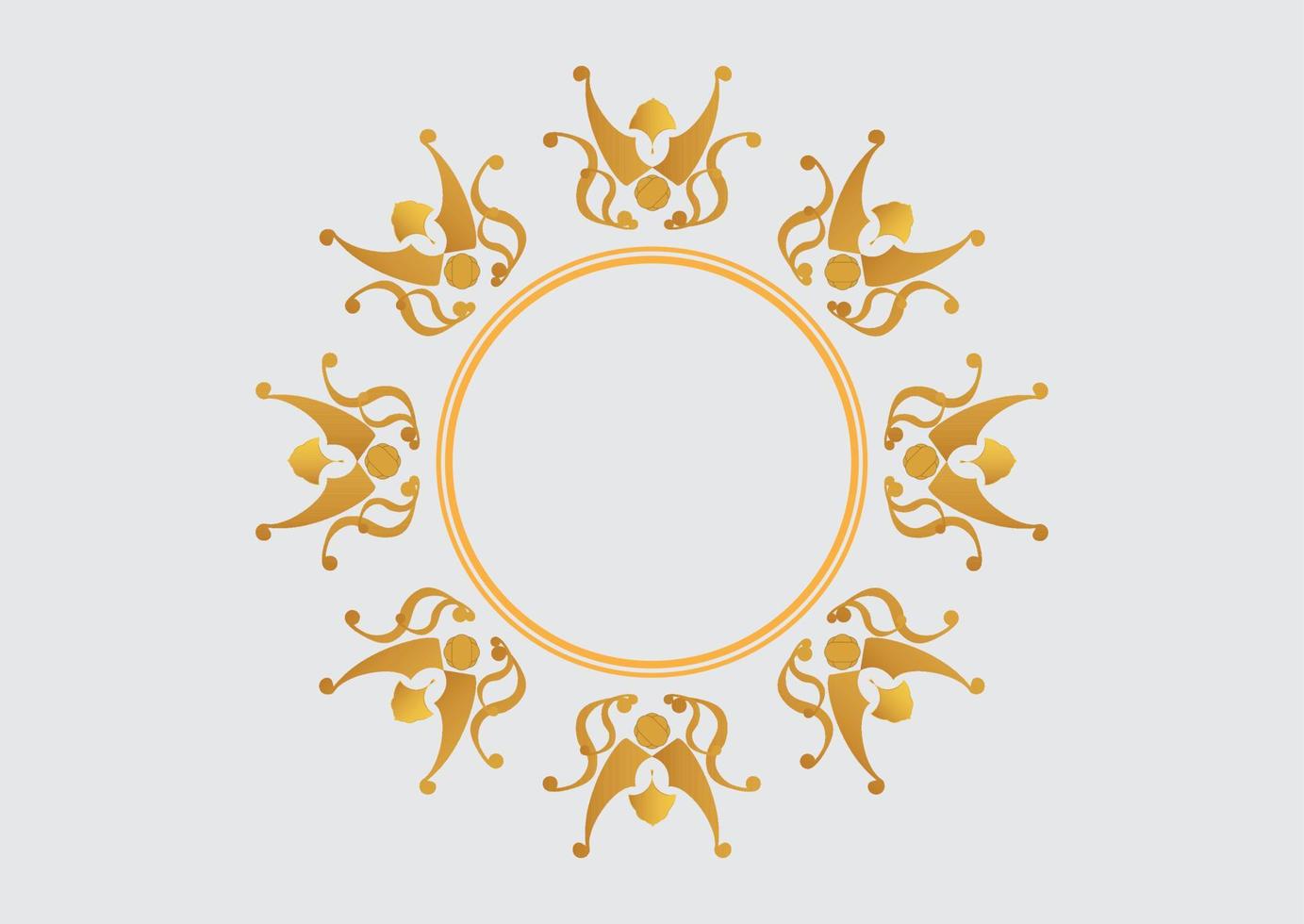 dekoratives Goldmandala-Ornament für Logo- und Hochzeitskartendesign vektor