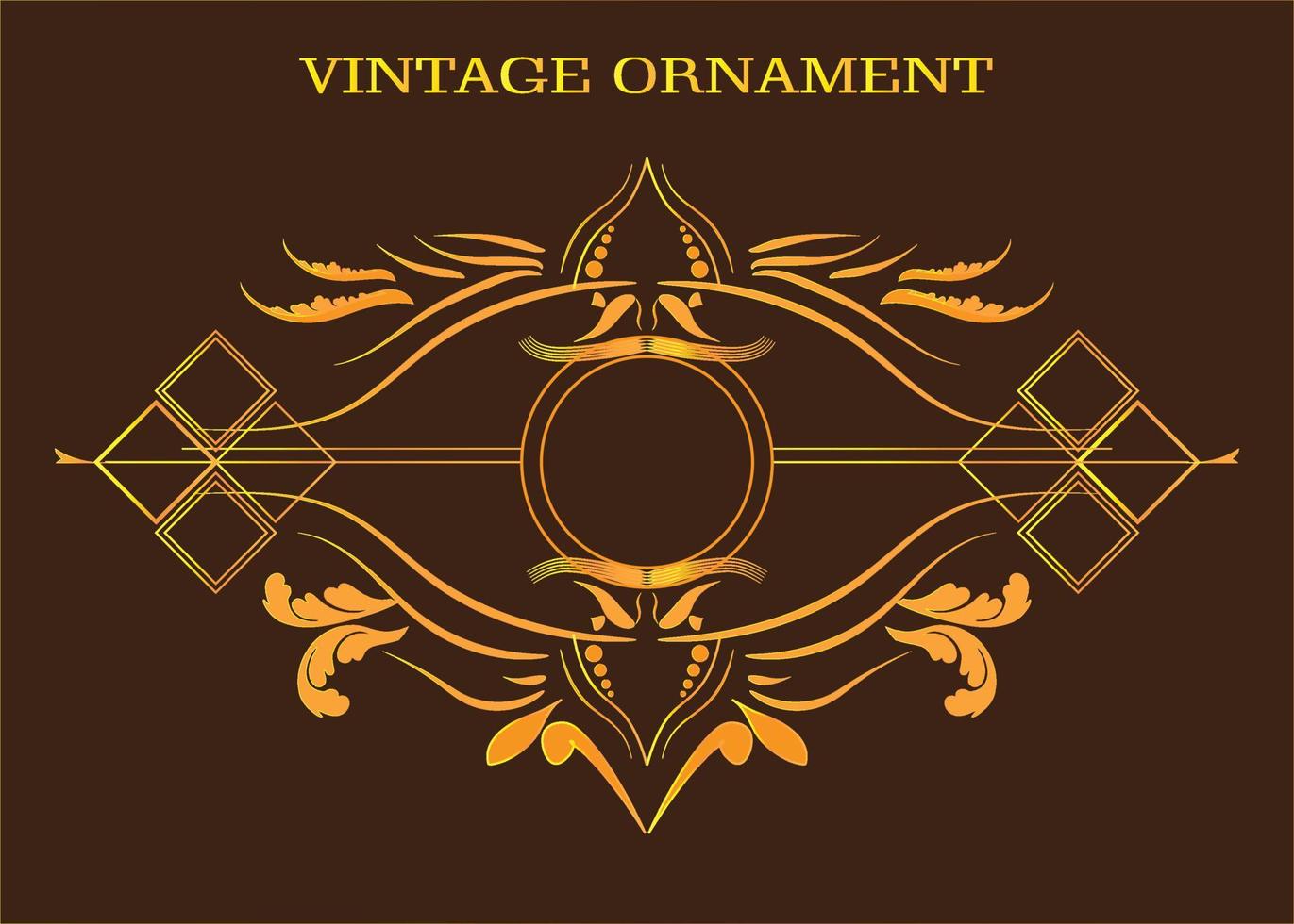 vintage gold kreative verzierung für hochzeitskarte und logo-design vektor