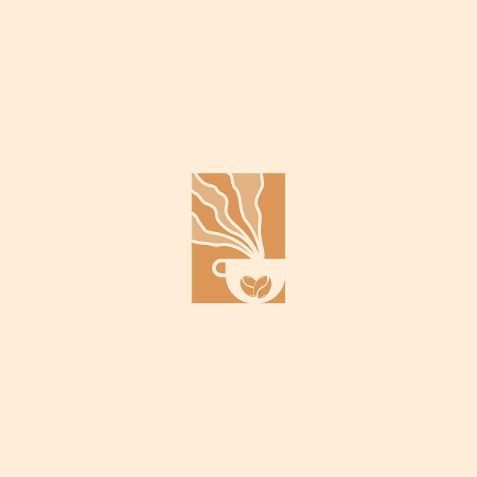 kaffe logotyp. modern ikon symbol monokrom mono-line minimalism vektor logotyp för kafé.