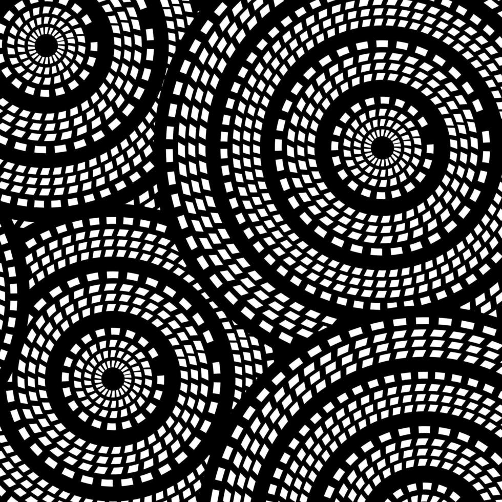 etniskt bohomönster, trianglar och cirklar i afrikansk stil på svart bakgrund med dynamiska vågor, stamkonst för tryck, väggramar, textil, omslagspapper, mobilskal vektor