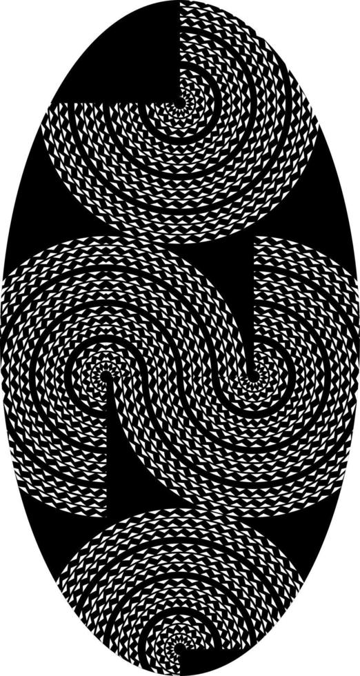 Ethno-Boho-Muster, Dreiecke und Kreise im afrikanischen Stil auf schwarzem Hintergrund mit dynamischen Wellen, Stammeskunst für Druck, Wandrahmen, Textilien, Geschenkpapier, Handyhüllen vektor
