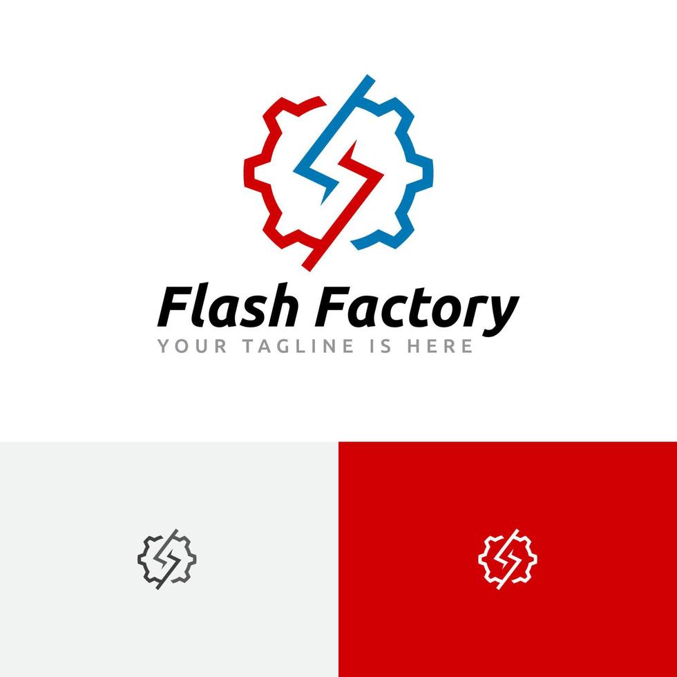 Flash-Factory-Donner-Gear-Line-Logo vektor