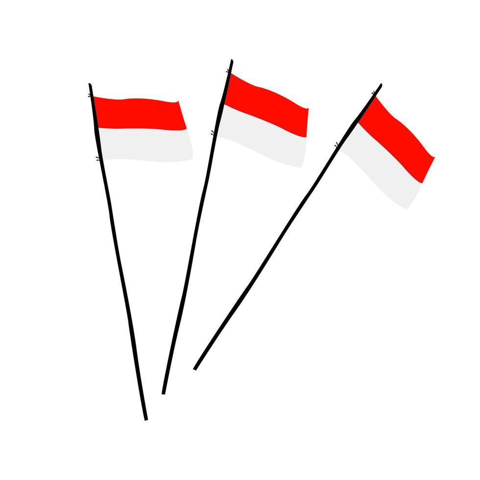 indonesische Flagge, indonesischer Flaggenbandvektor, indonesische rote und weiße Flaggen vektor