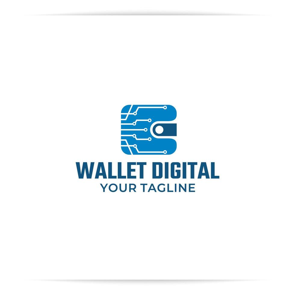 digitaler logo-designvektor der brieftasche vektor