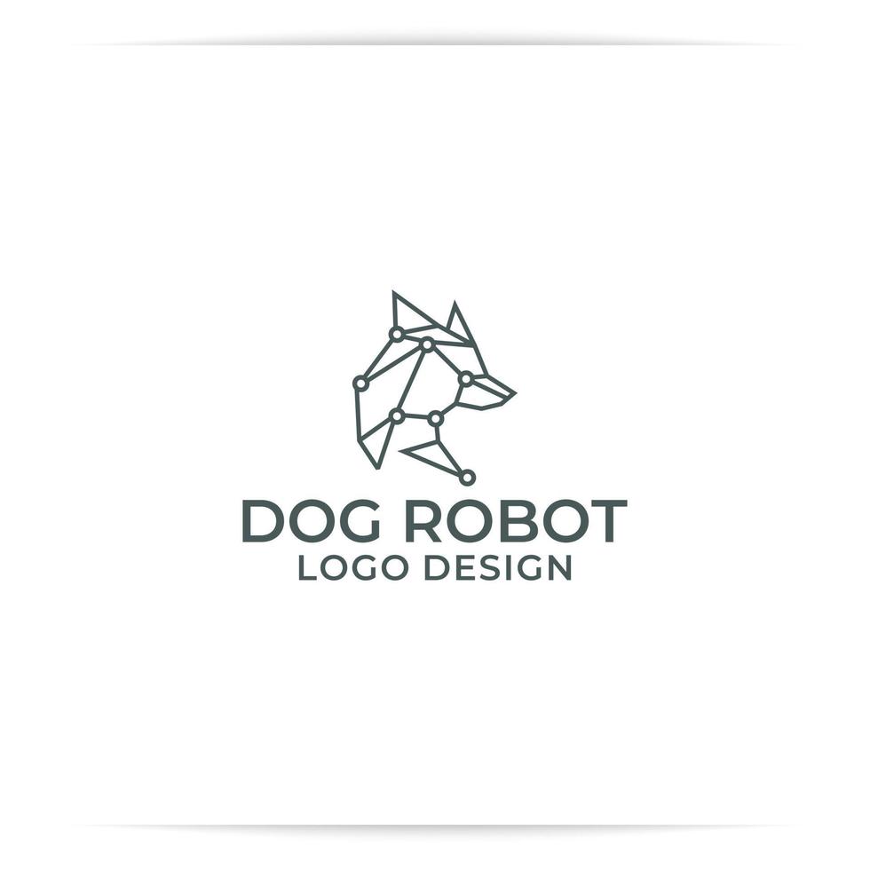 robot hund k9 teknologi logo design vektor, polygon, linje, data, digital, vektor