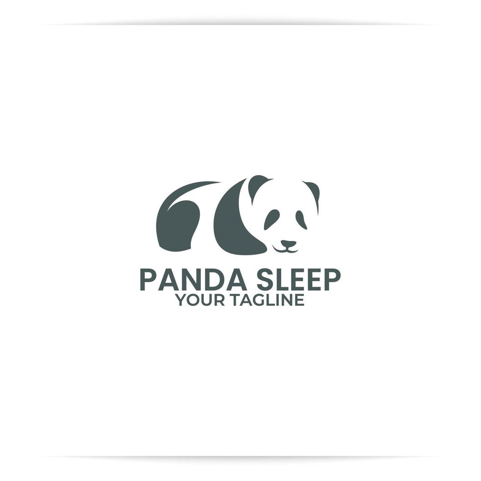 logotyp design panda sömn vektor