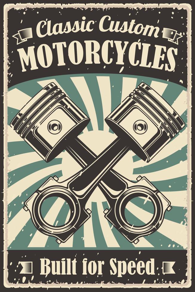 retro vintage klassisches motorradstraßenrennenplakat vektor