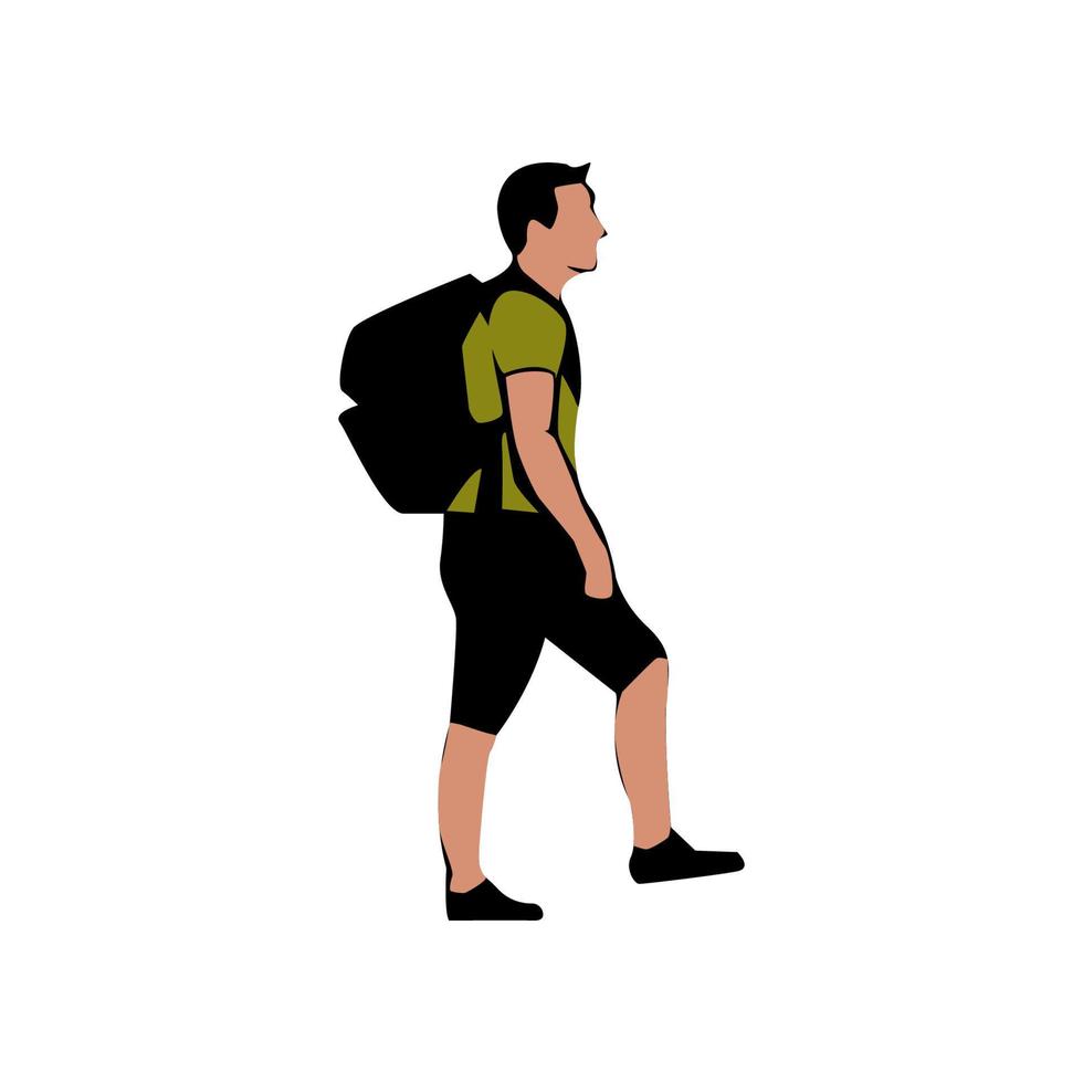 illustration vektorgrafik av backpacker man vektor