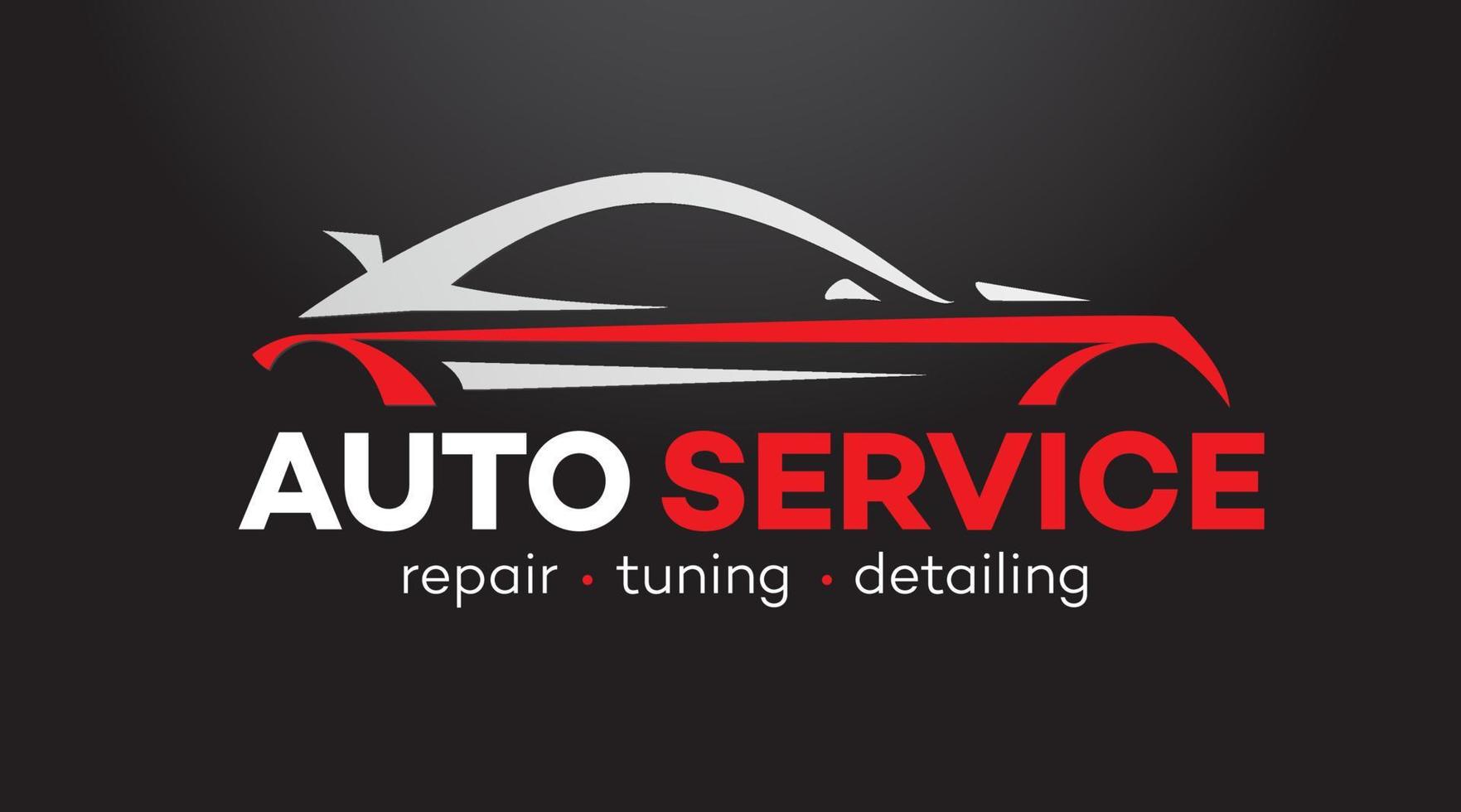 auto service vektor logotyp isolerad på svart bakgrund