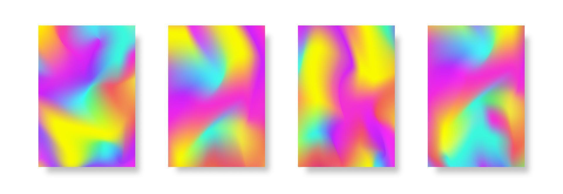 Holographie-Vektor-Cover-Design-Hintergrund mit Farbverlauf vektor