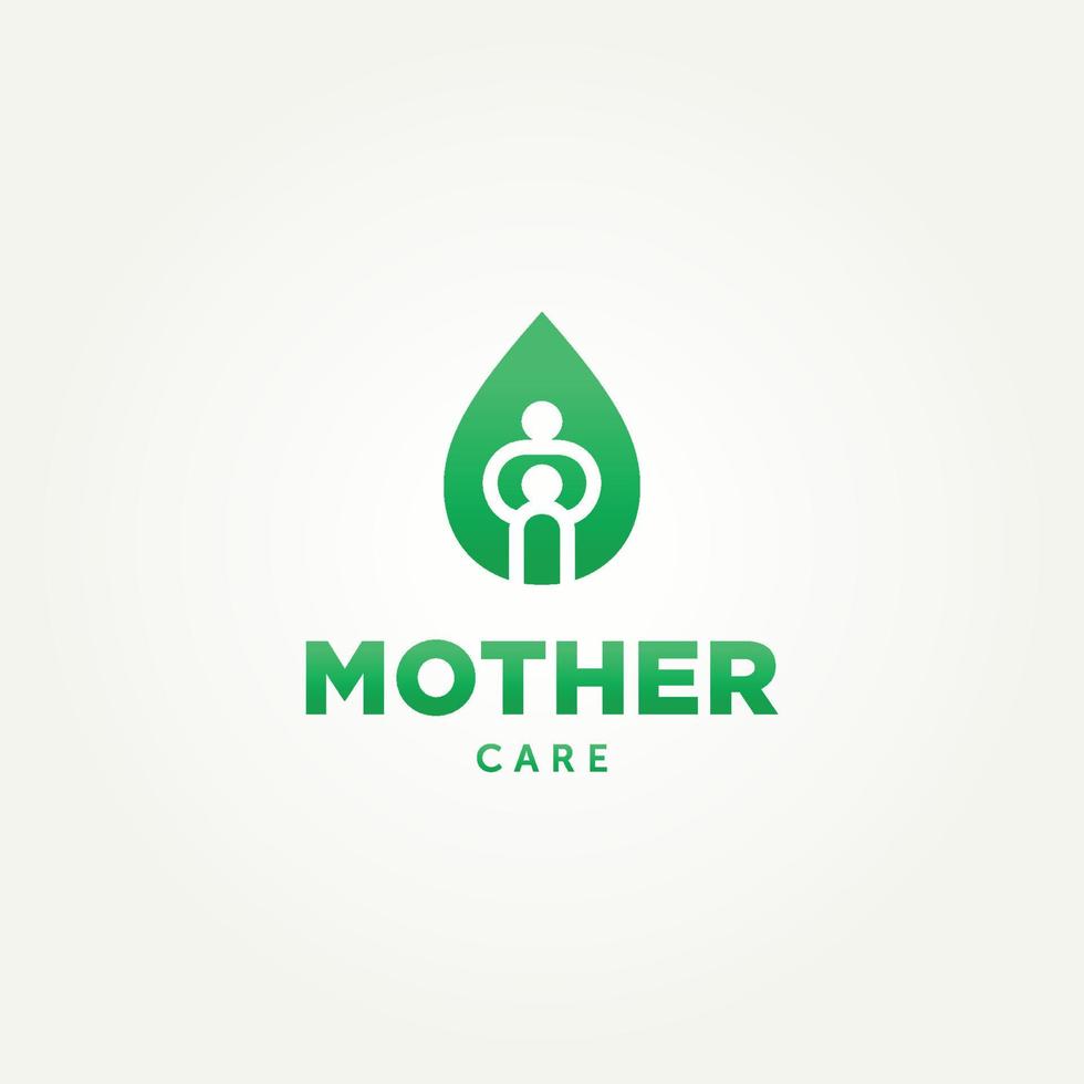 minimalistisk mamma eller familjevård linjekonst logotyp mall vektor illustration design. enkla människor bryr logotyp koncept