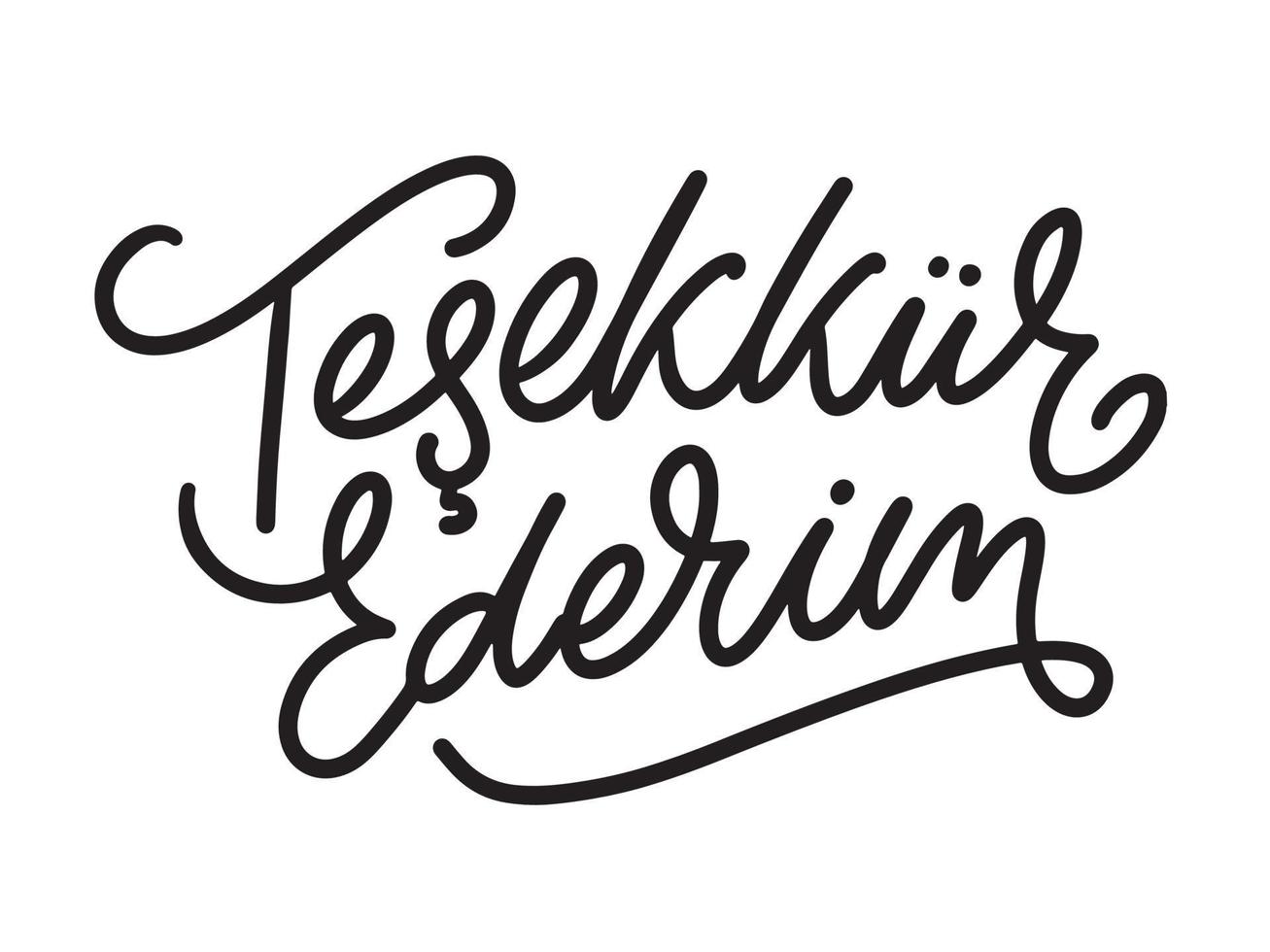 text auf türkisch danke. Beschriftung. Tinte Abbildung. moderne Bürstenkalligraphie lokalisiert auf weißem Hintergrund. T-Shirt-Design. vektor