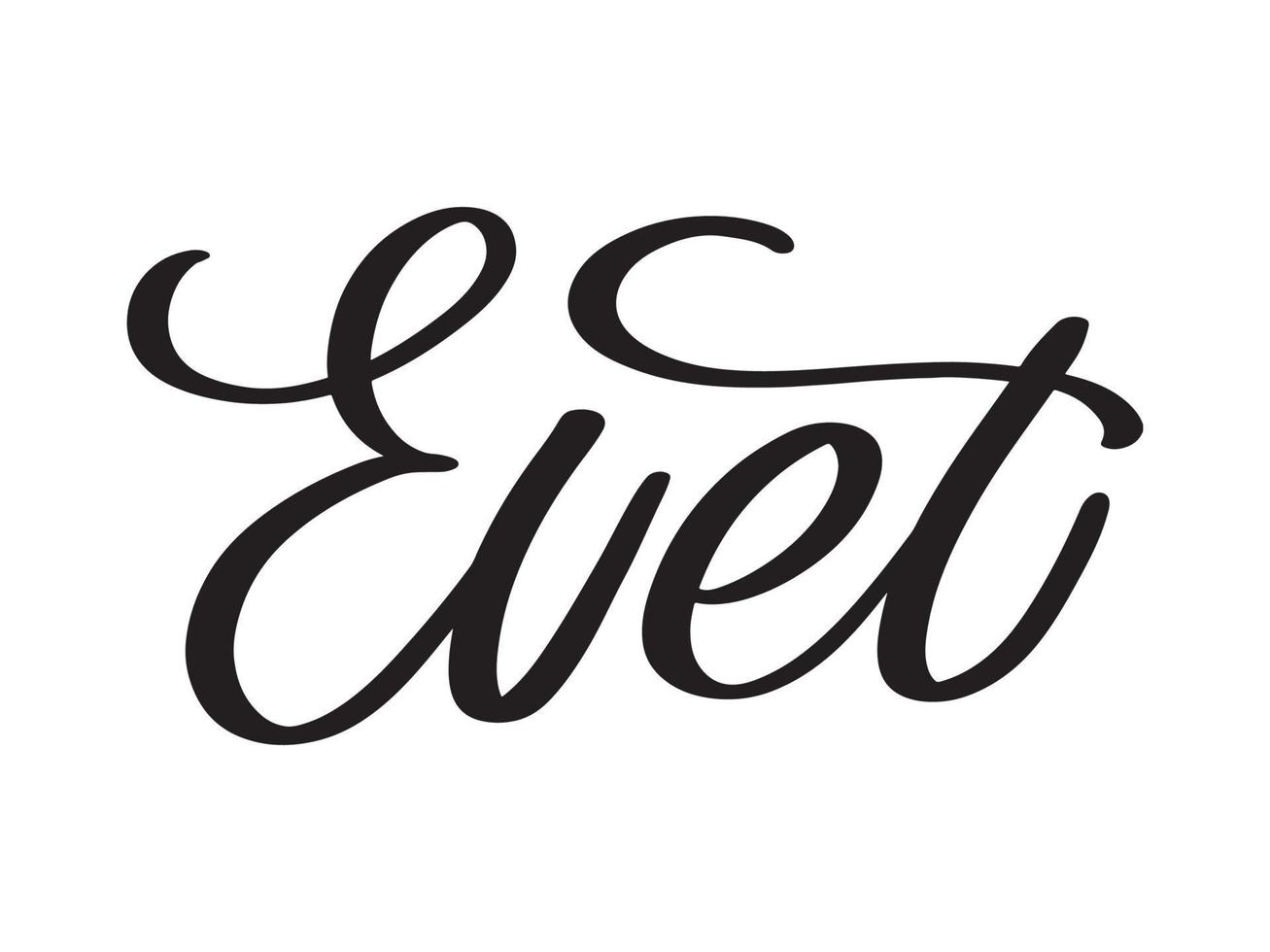 Evet-Schriftzug für Banner-, Poster- und Aufkleberkonzept mit türkischem Text ja. Symbolnachricht ja auf weißem Hintergrund. kalligrafisches einfaches Logo. Vektor-Illustration vektor