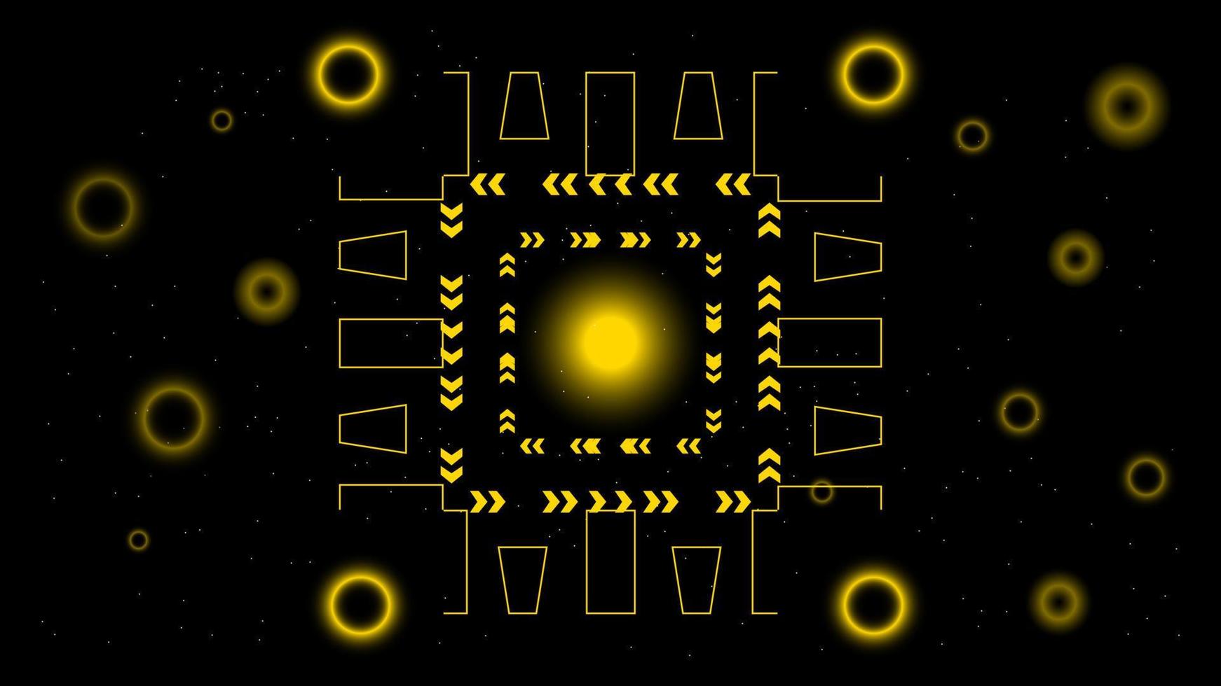 ui hi-tec gränssnitt svart och guld abstrakt digital teknik med glödande partiklar, vektorillustration vektor