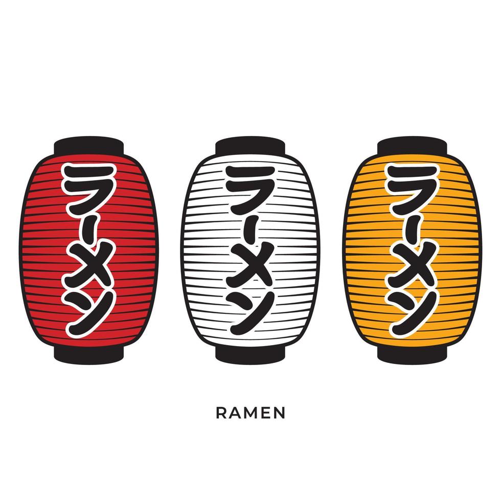 vektor illustration japanska papperslykta butik tecken. används i den japanska restaurangen är det ett traditionellt tecken. denna papperslykta är ramen butiksskylt.