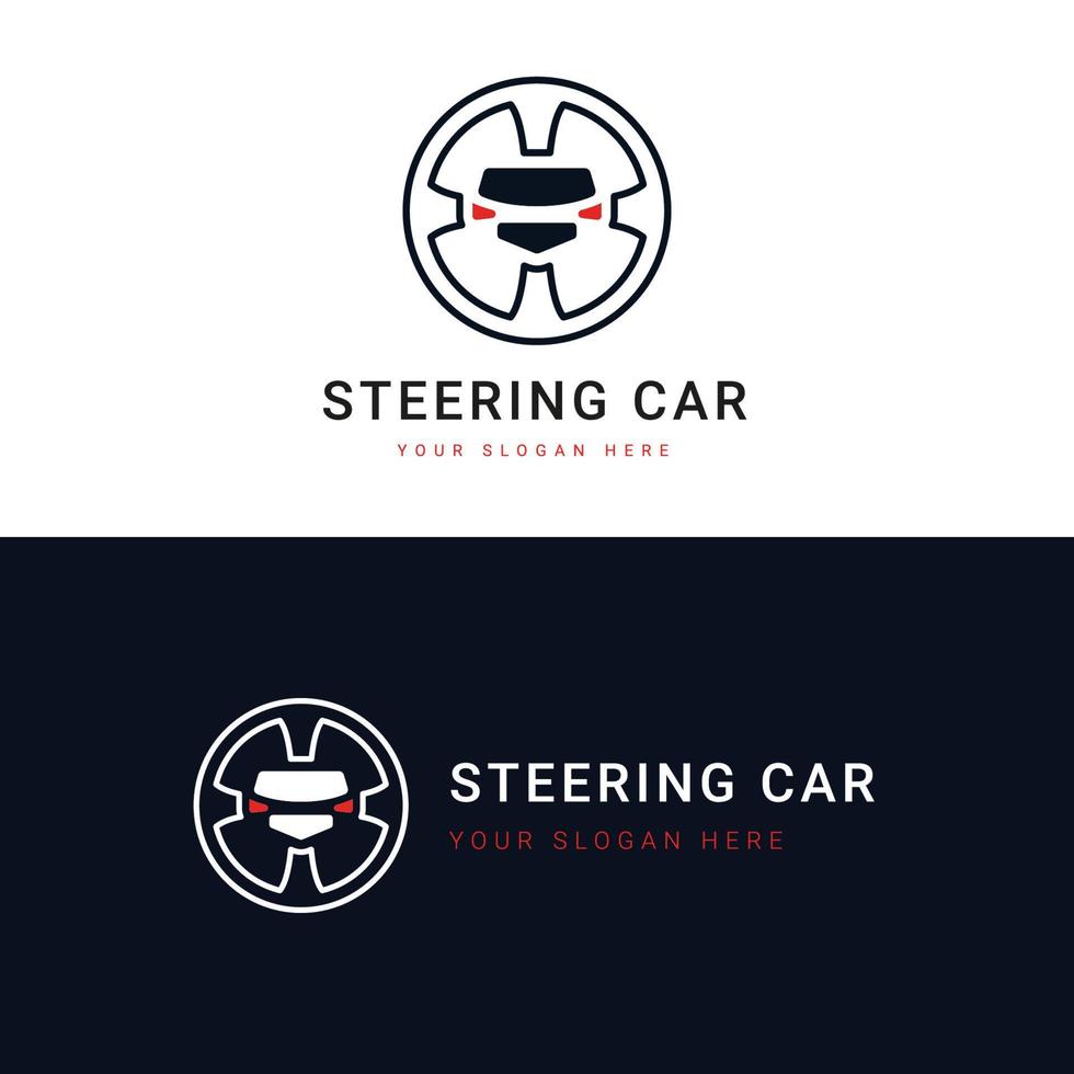 Steuerwagen-Logo-Vorlage, perfektes Logo für Unternehmen im Zusammenhang mit der Automobilindustrie. Auto-Logo-Vektor-Illustration. vektor