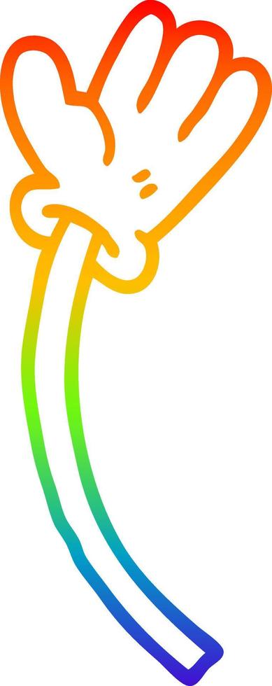 Regenbogen-Gradientenlinie Zeichnung Cartoon-Handgesten vektor