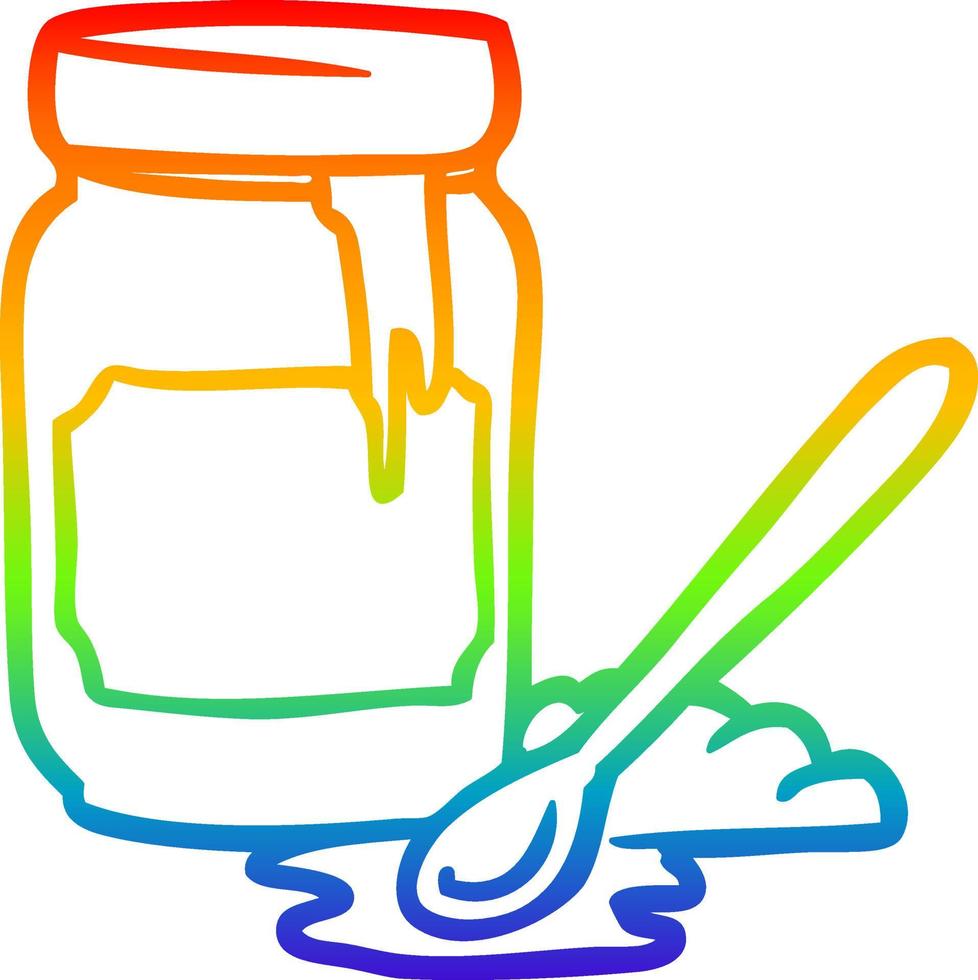 Regenbogen-Gradientenlinie Zeichnung Glas Honig vektor