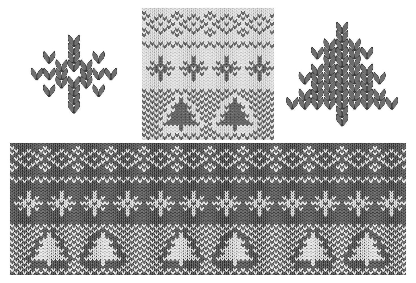 svart och vit jul mönster bakgrund. semestertröja med fairisle prydnad för tröja eller tröja. stickad vinterdesign vektor