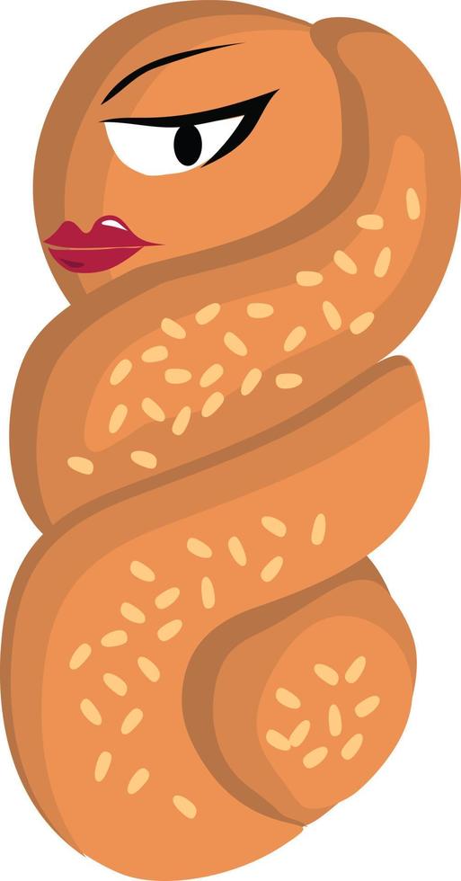 Hintergrund-Vektor-Illustration Maskottchen ziemlich Brot Charakter isoliert auf weißem Hintergrund vektor