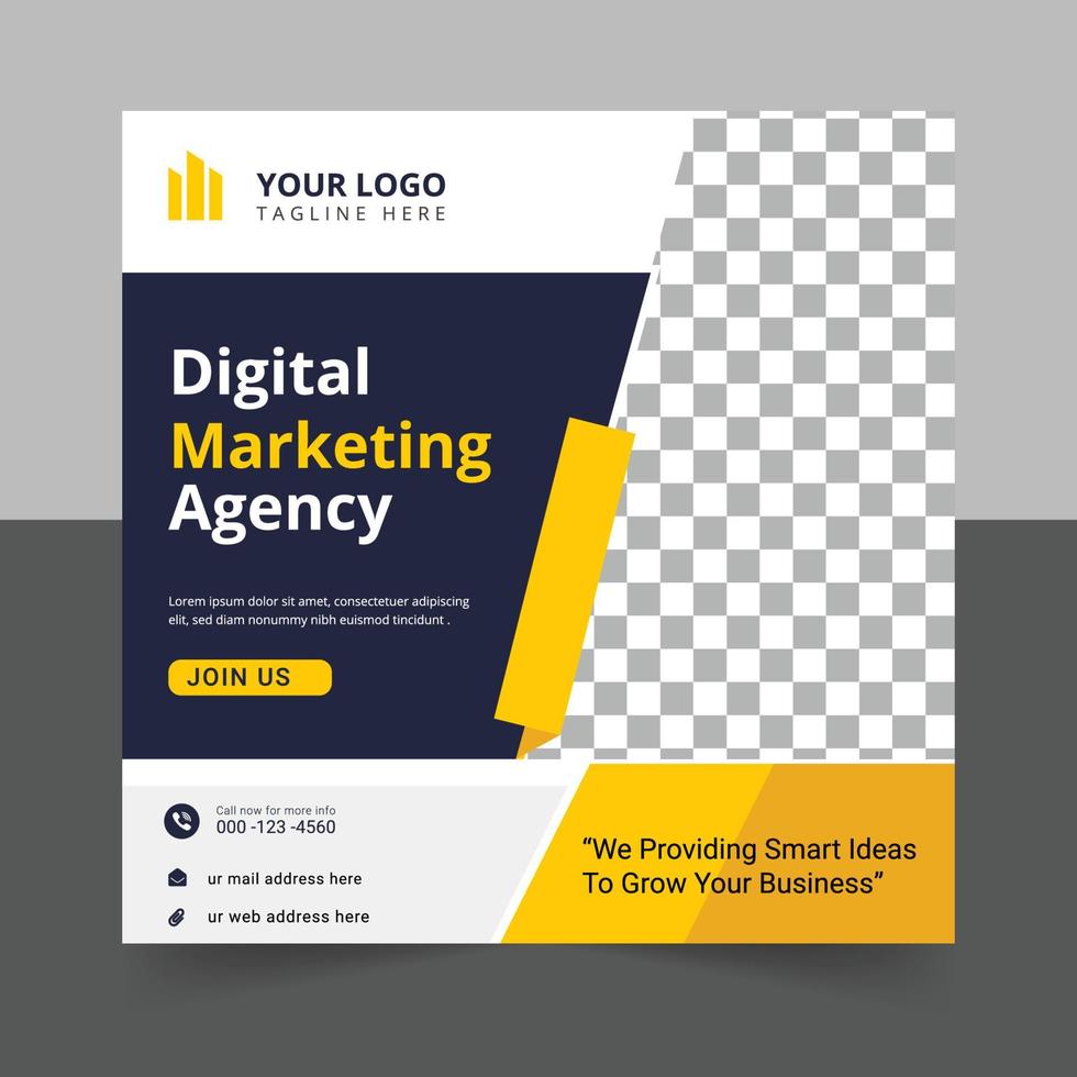 digitale Marketingagentur Social Media Square Post Banner Template Design vektor