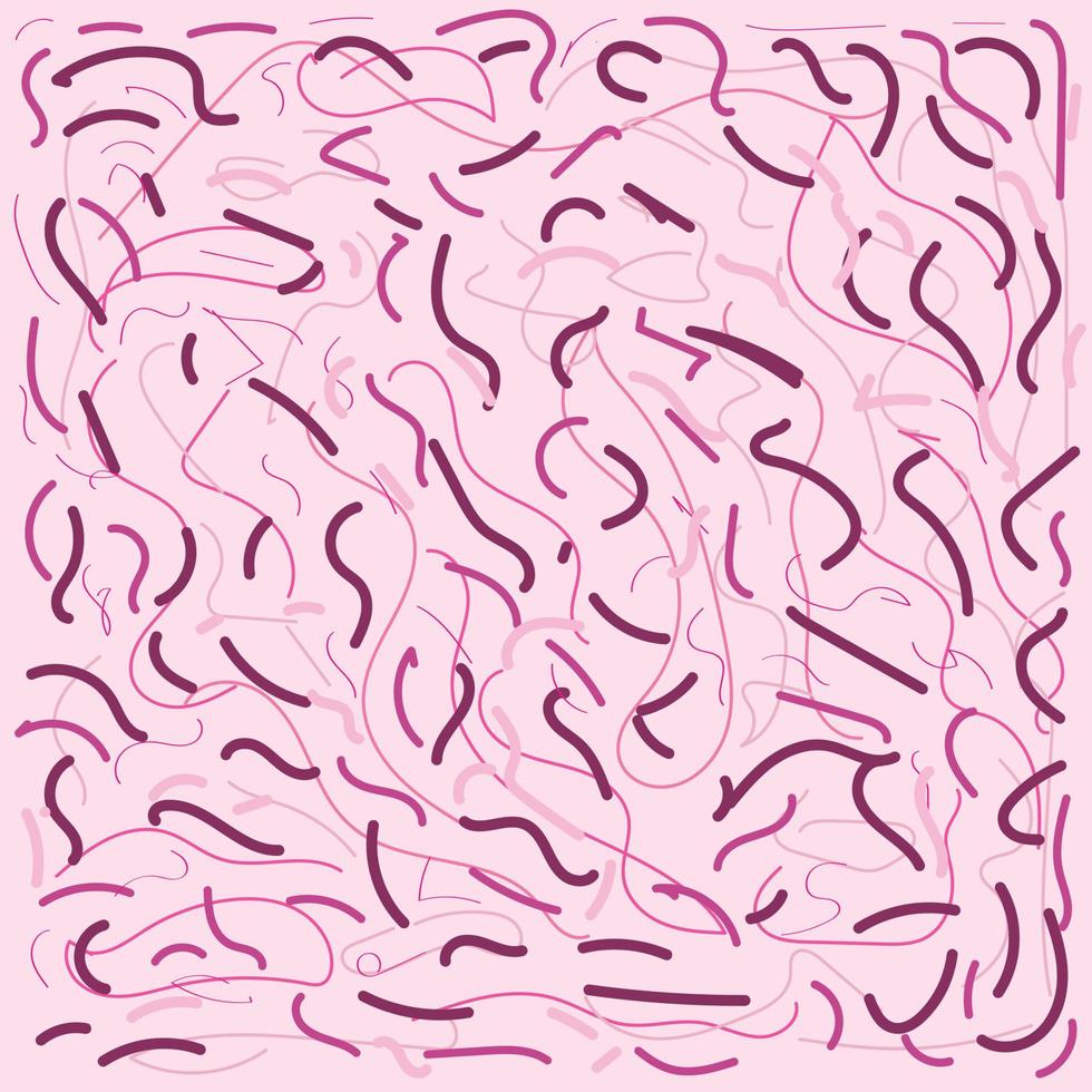 abstrakte Zeichnung auf einem rosa Hintergrund. beliebige einfache Linien. Vektor. vektor