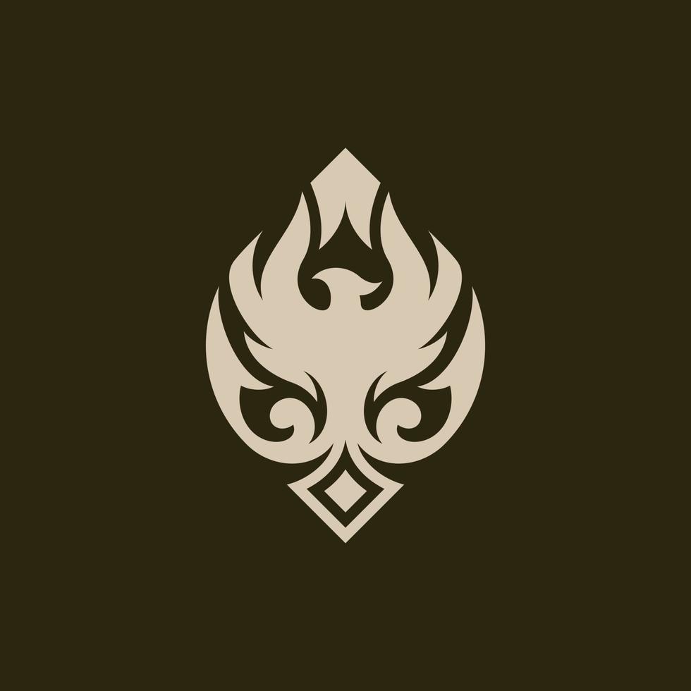 phoenix prydnad lyx kreativ logotyp vektor