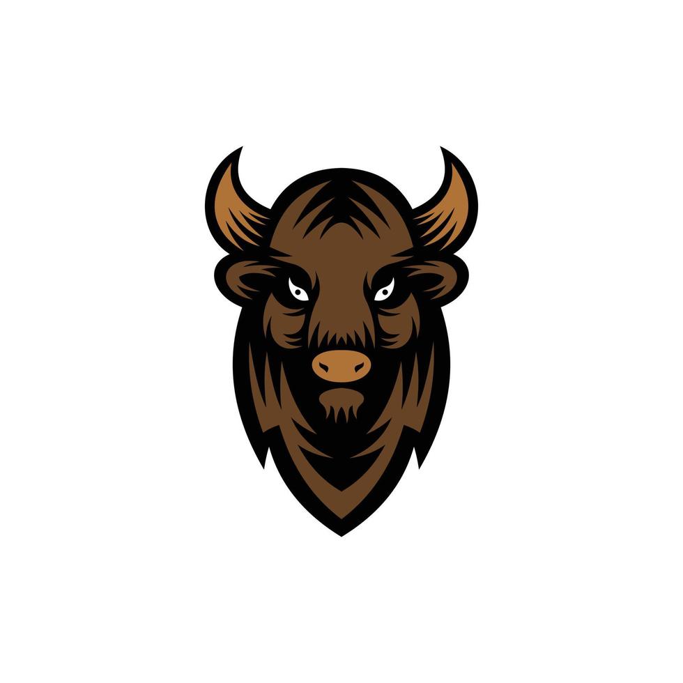 Kopf-Bison-Tier-Logo vektor