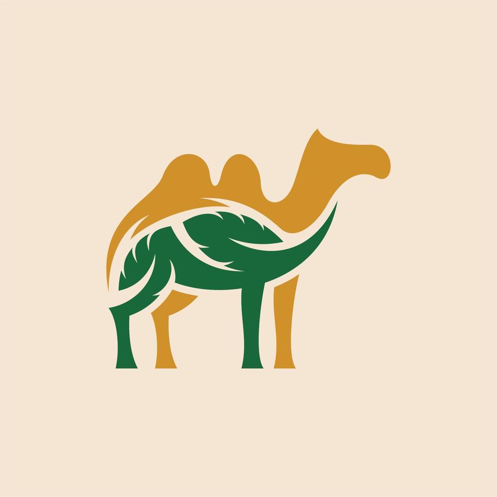 kamelblad natur ekologi logotyp vektor