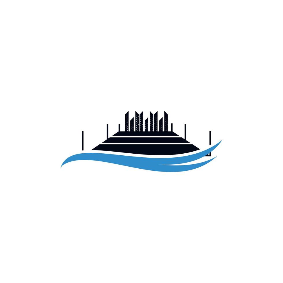 docka city wave ocean enkel logotyp vektor