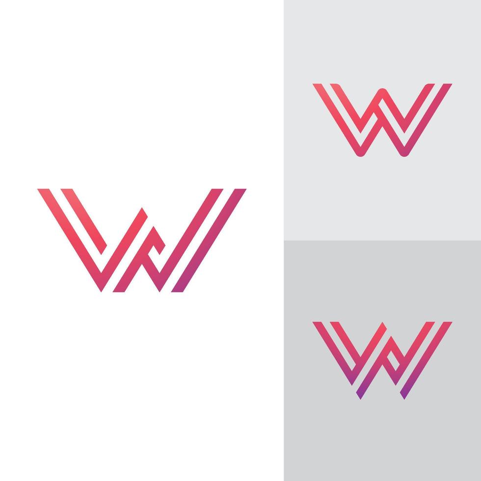 w logo design och mall. kreativa w ikon initialer baserade bokstäver i vektor. vektor