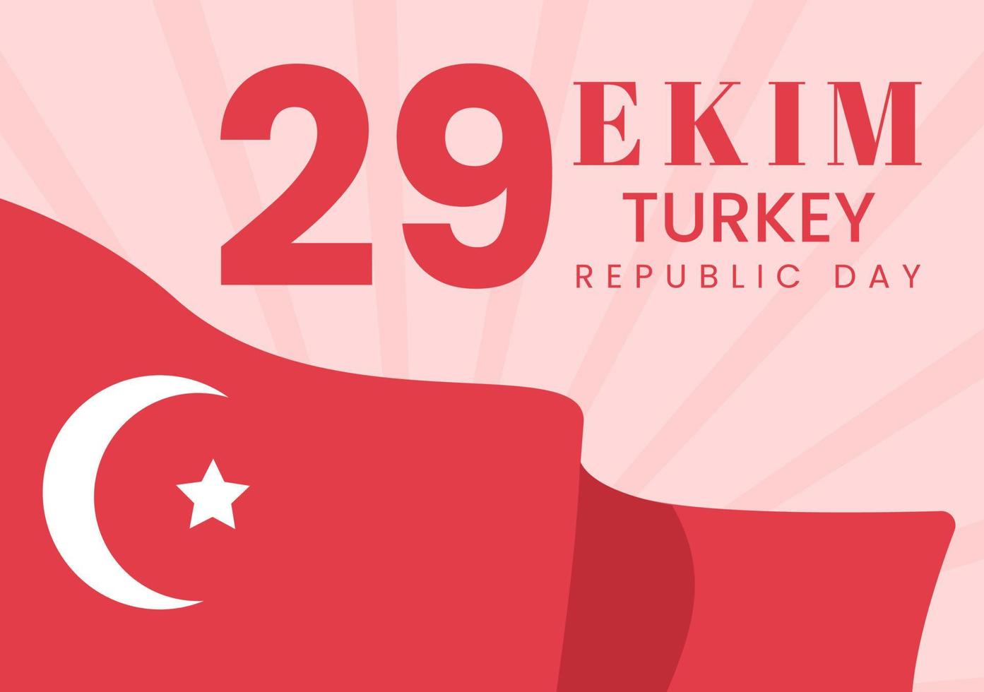 republikens dag Turkiet eller 29 ekim cumhuriyet bayrami kutlu olsun handritad tecknad platt illustration med flagga för turkisk och glad semesterdesign vektor