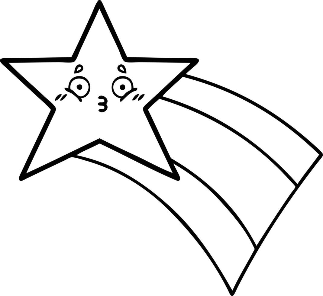 linjeteckning tecknad filmskytte regnbågsstjärna vektor