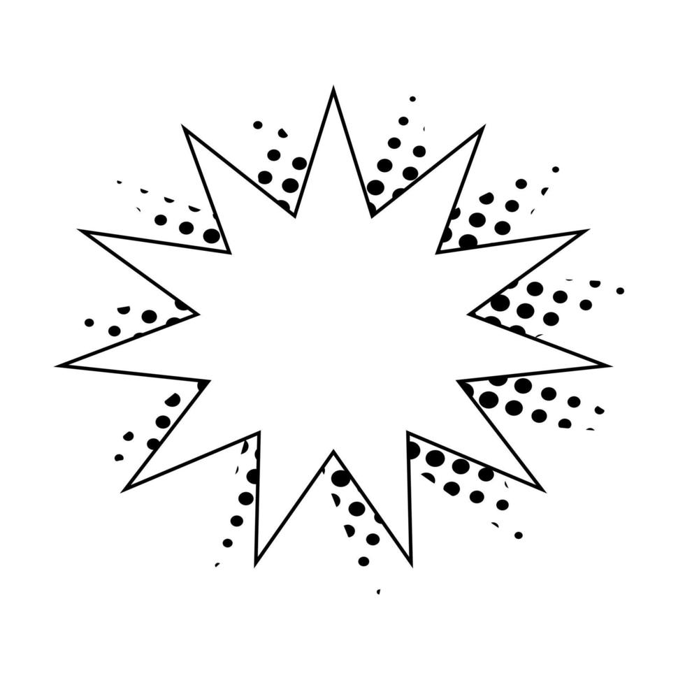 komisk pratbubbla starburst form isolerad på vit bakgrund vektor