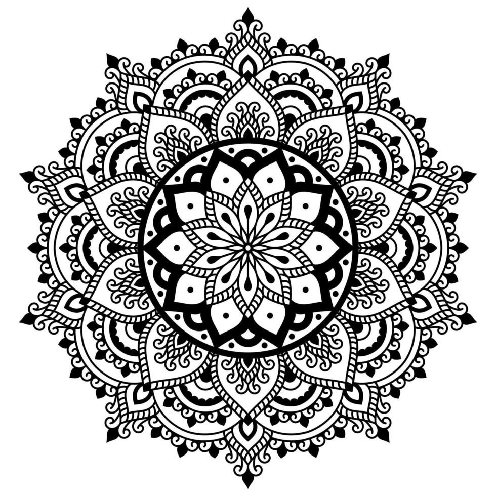 minimalt mandala blommönster, slappna av målarbok bakgrund. vektor