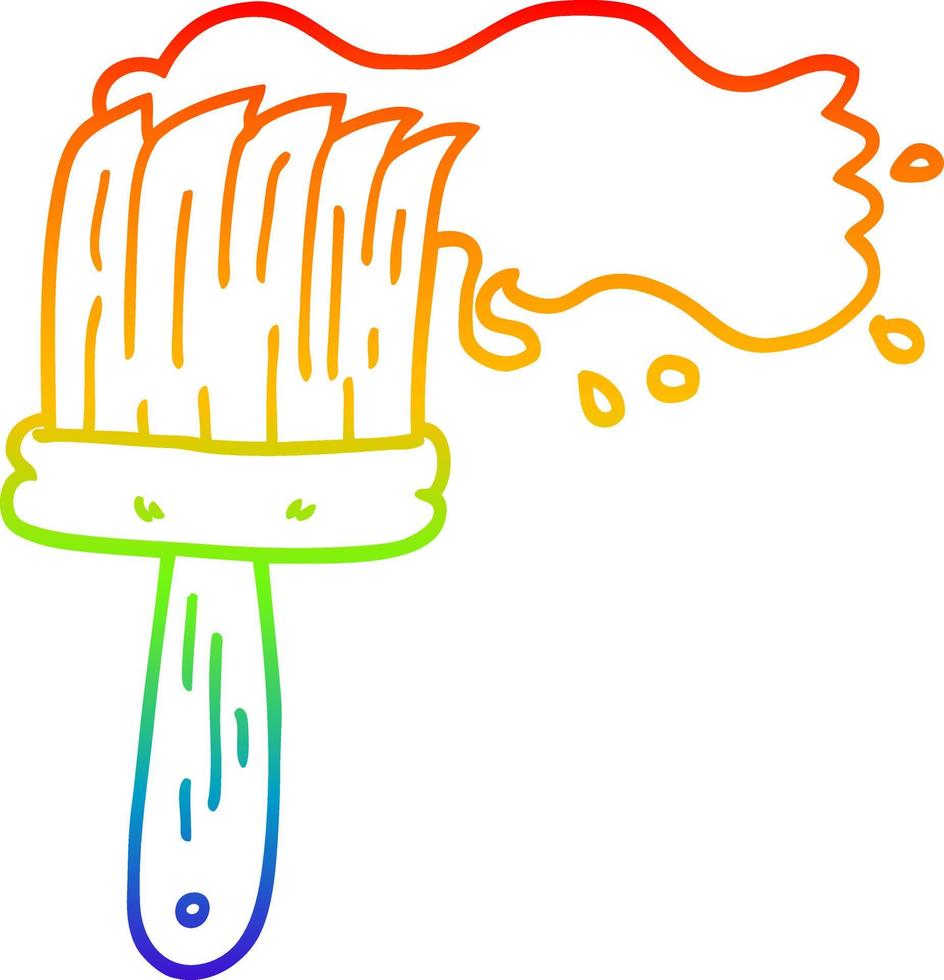 Regenbogen-Gradientenlinie Zeichnung Cartoon-Pinsel vektor