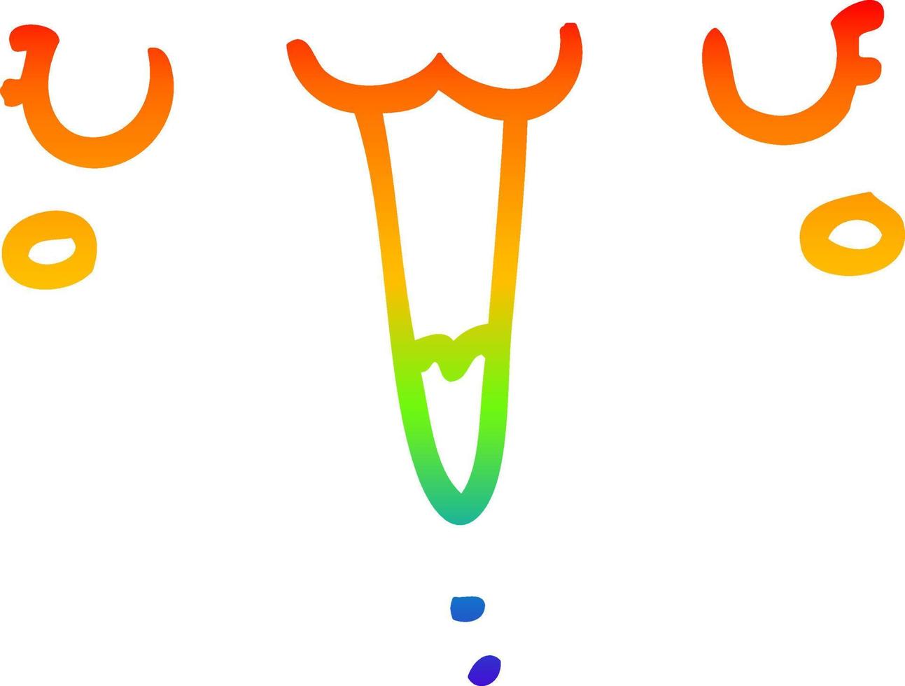 Regenbogen-Gradientenlinie, die niedliches glückliches Cartoon-Gesicht zeichnet vektor