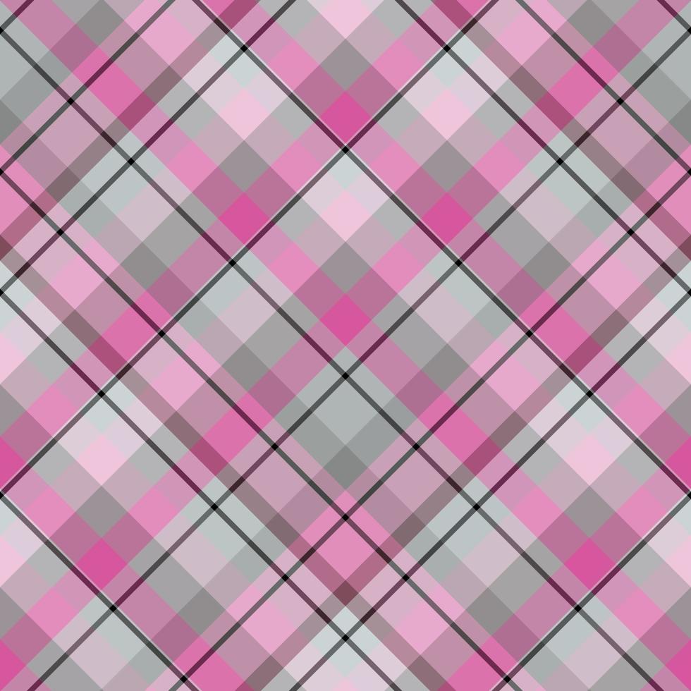 Nahtloses Muster in tollen, gemütlichen rosa, grauen und schwarzen Farben für Plaid, Stoff, Textil, Kleidung, Tischdecke und andere Dinge. Vektorbild. 2 vektor