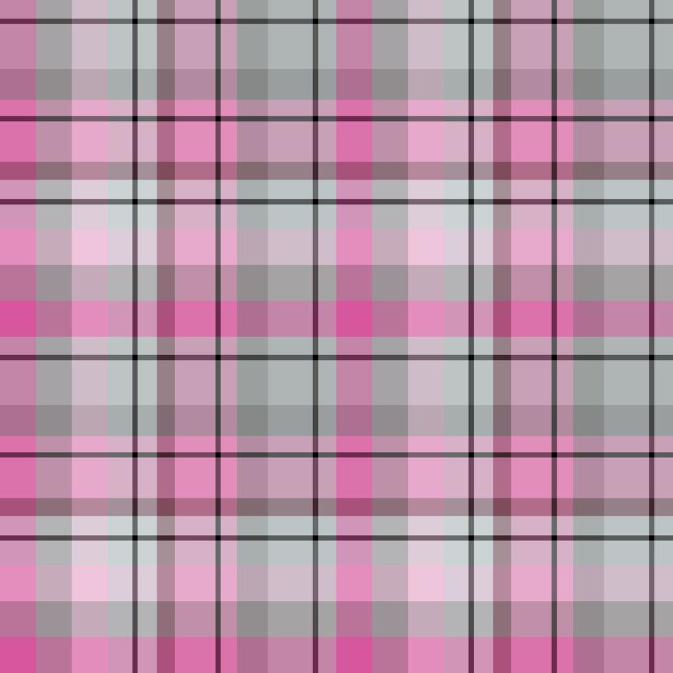 Nahtloses Muster in tollen, gemütlichen rosa, grauen und schwarzen Farben für Plaid, Stoff, Textil, Kleidung, Tischdecke und andere Dinge. Vektorbild. vektor