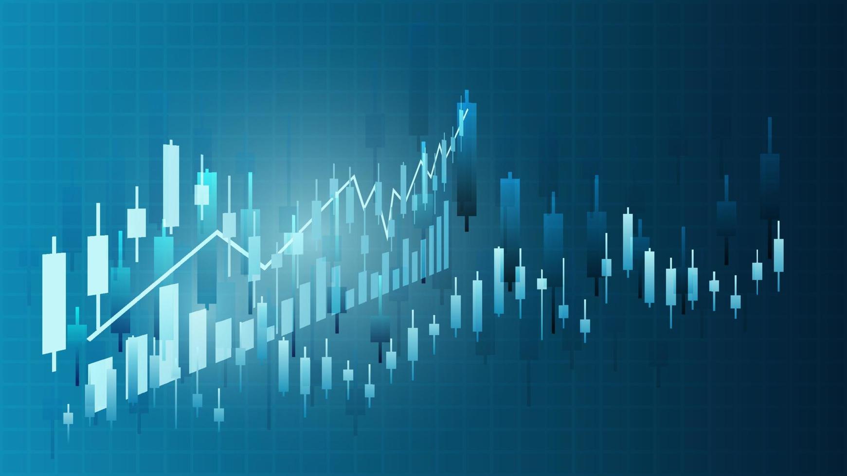ljusstake med stapeldiagram och linjeindikator visar aktiekurs eller finansiell investeringsvinst. affärsplanering management bakgrund koncept vektor