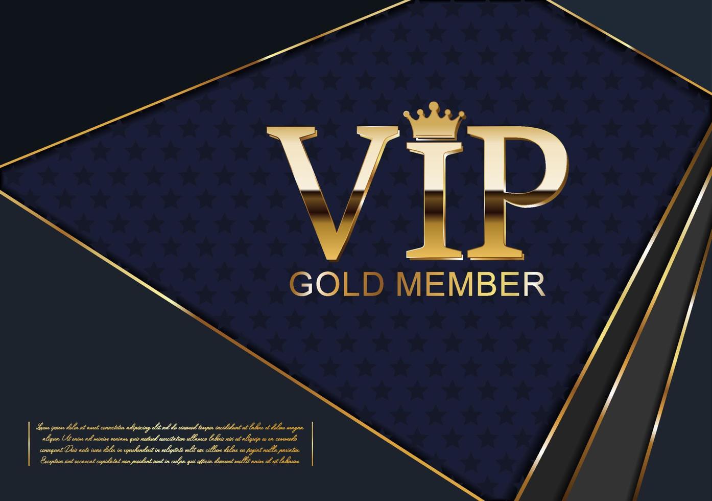 goldene vip-einladungskarte im dunkelschwarzen und goldenen hintergrund vektor
