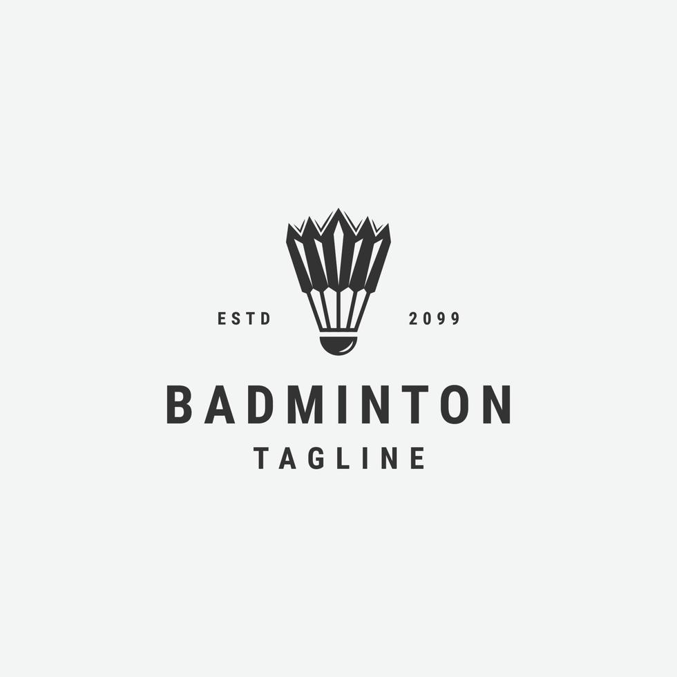 badminton fjäderboll logotyp formgivningsmall platt vektor