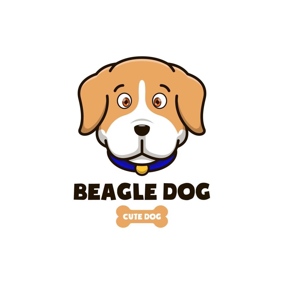 beagle hund logotyp platt stil vektor