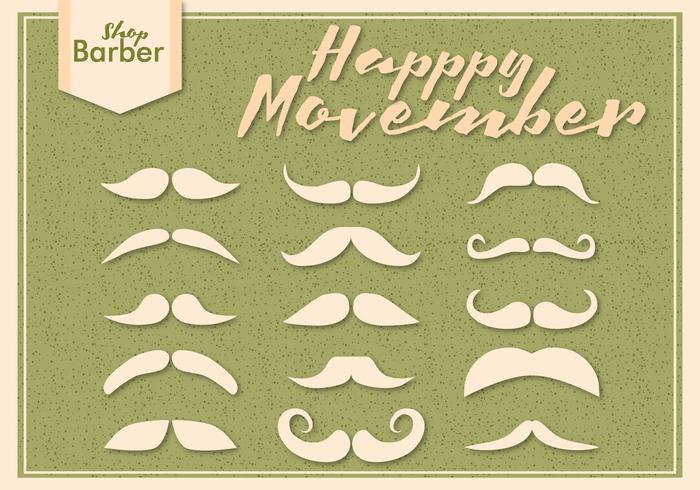 Movember Schnurrbart Saison Vektoren