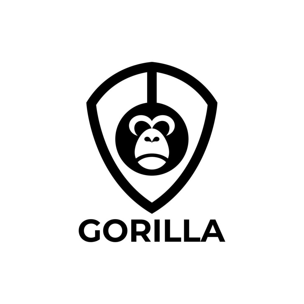 Gorilla-Logo-Symbol. gorilla großer fußaffe tier wilder maskottchen illustrationsvektor vektor