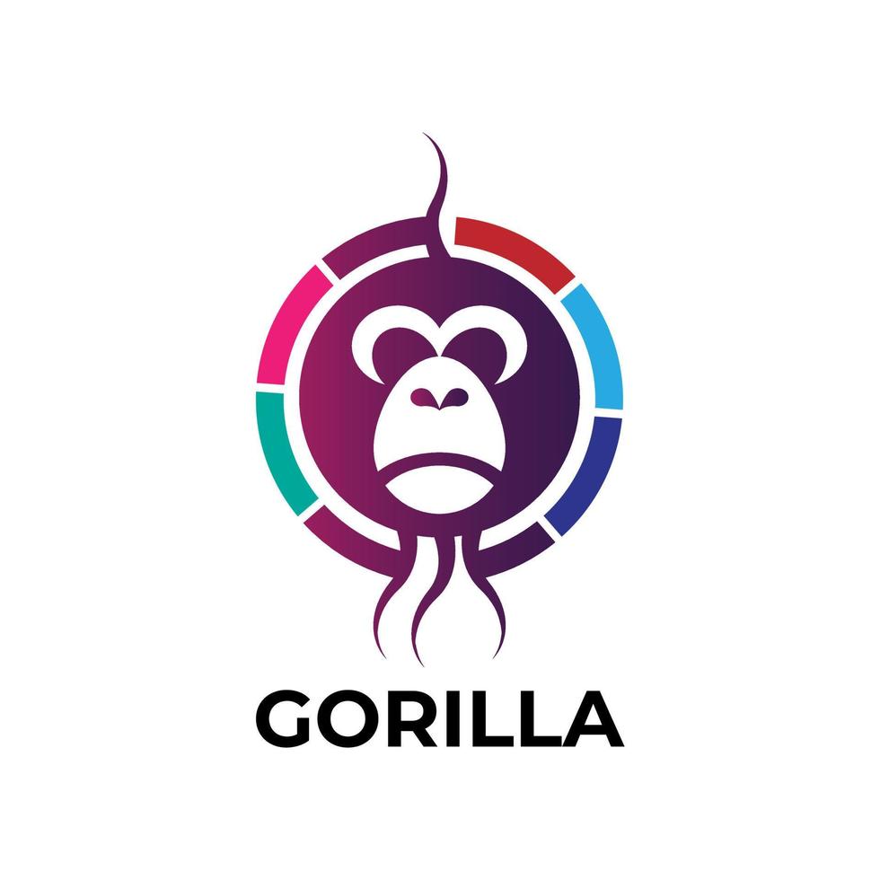 gorilla stor fot apa djur- vild maskot illustration vektor. gorilla logotyp ikon. vektor