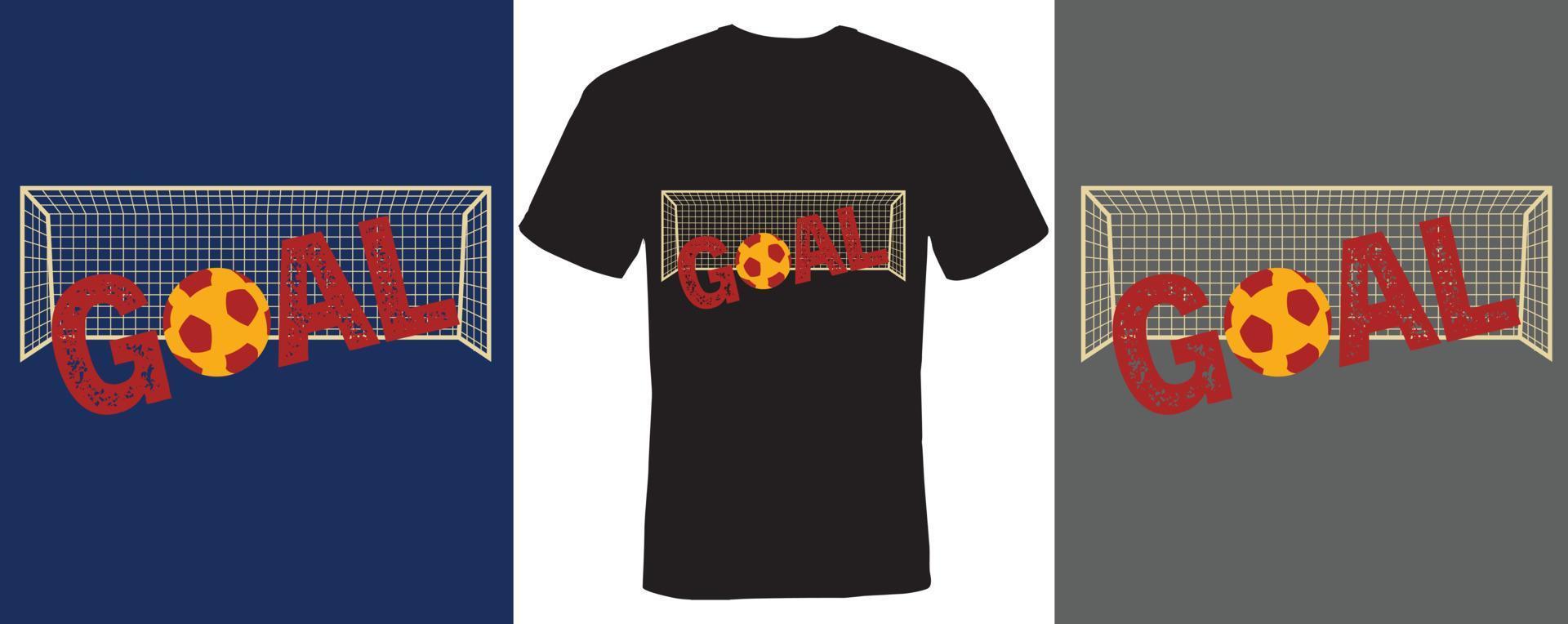 Tor-T-Shirt-Design für Fußball vektor